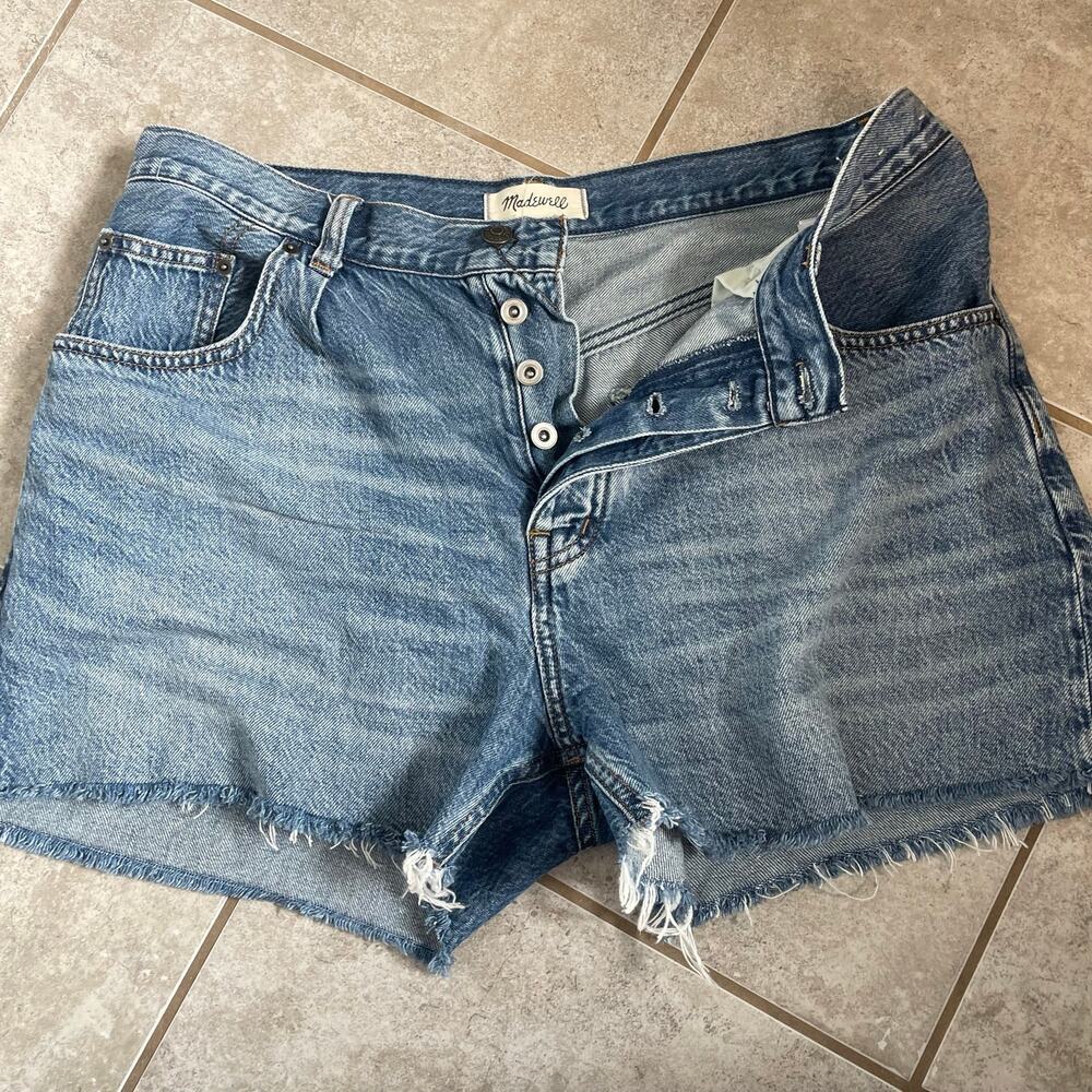 Madewell Pleated Low-Slung Shorts in Airy Denim size 29 - Picture 10 of 13